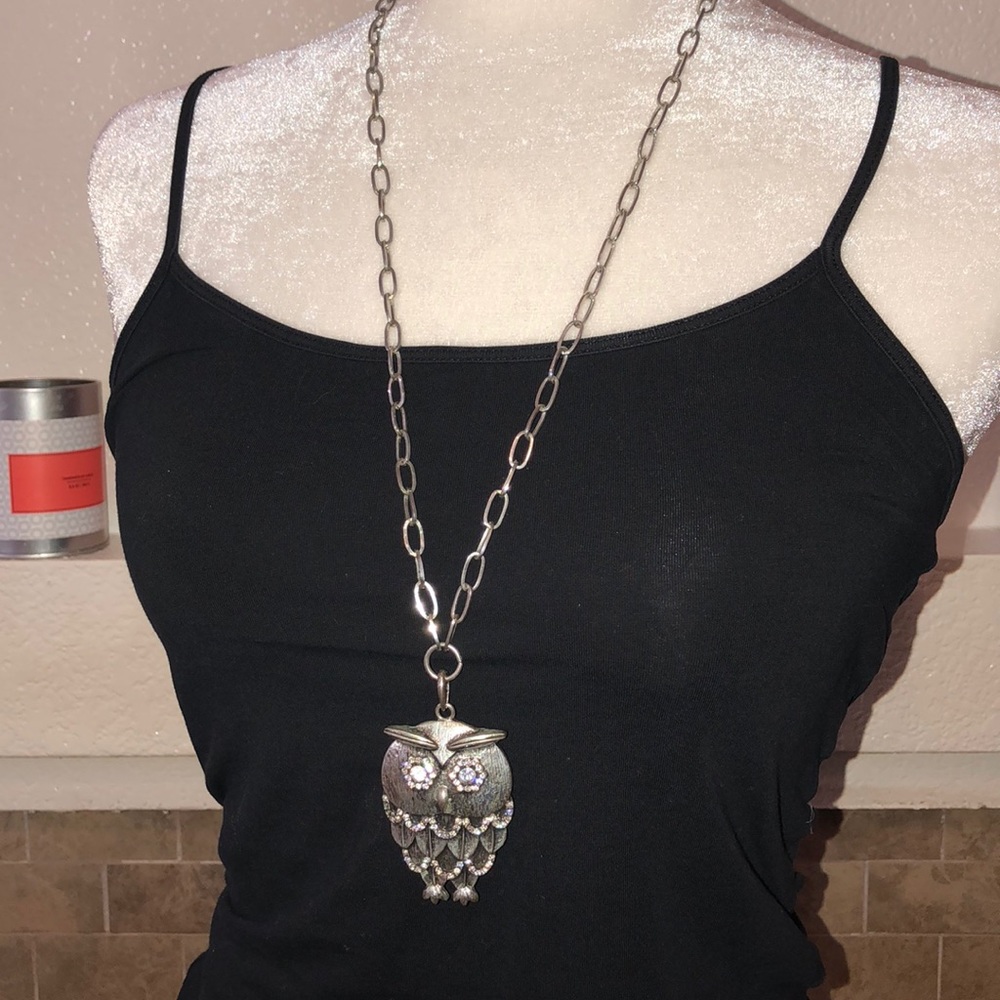 Long Owl Pendent Necklace